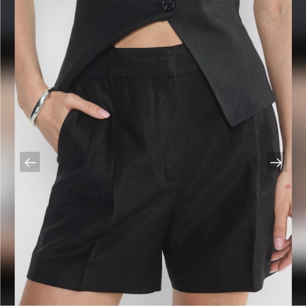 Aritzia x Wilfred Effortless Short Linen High-waisted linen shorts,NWT black 4